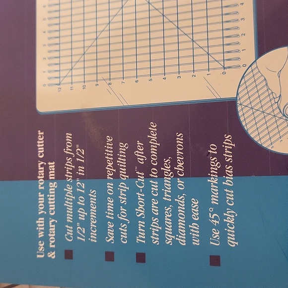 NWT June Tailor shrt cut cutting guide for crafts, quilting, squares, triangles - Picture 5 of 14